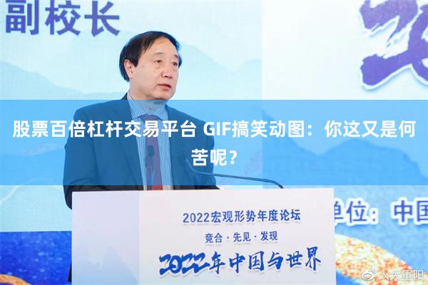 股票百倍杠杆交易平台 GIF搞笑动图：你这又是何苦呢？