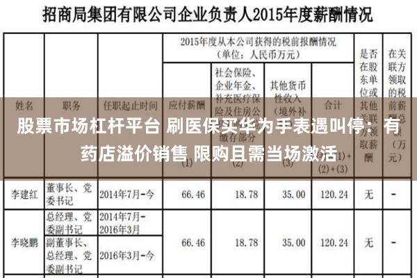 股票市场杠杆平台 刷医保买华为手表遇叫停：有药店溢价销售 限购且需当场激活